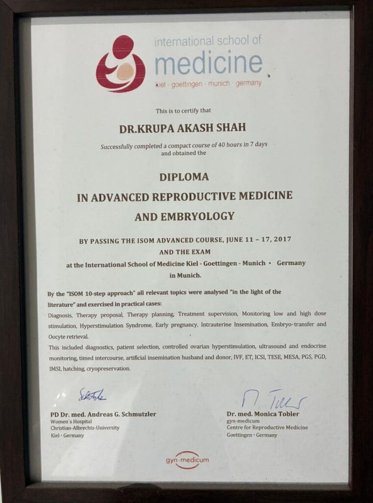Dr krupa shah germany diploma advanced reproductive medicine embryology munich. Jpg e1773416824738