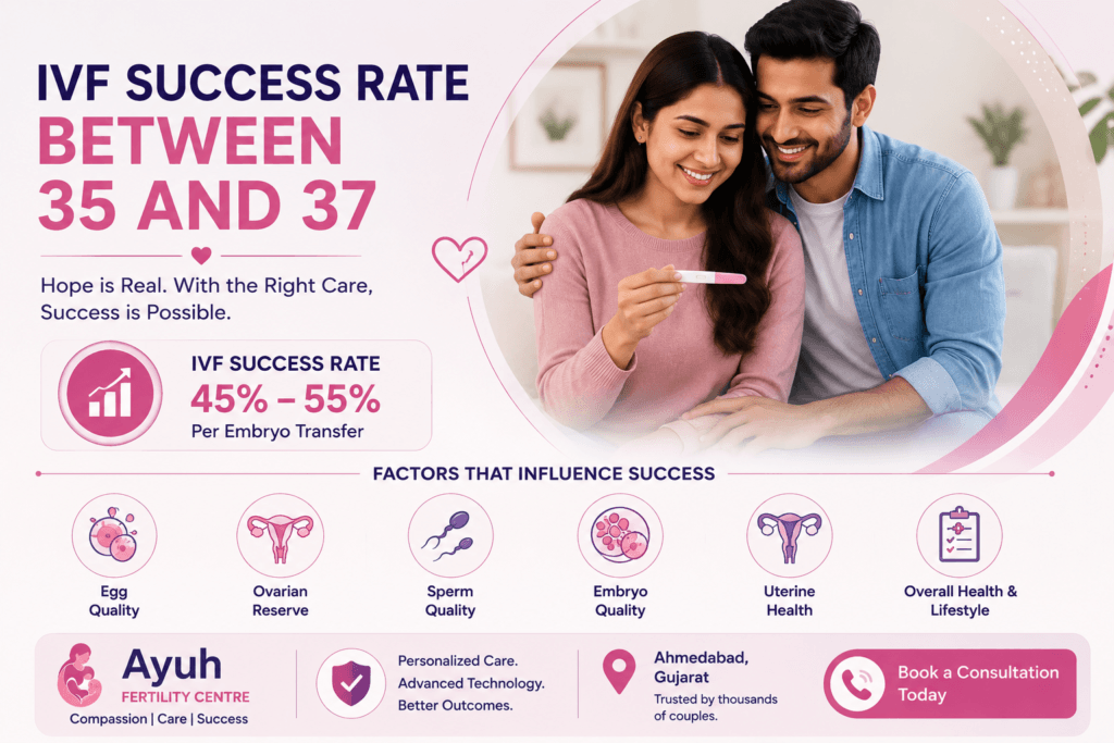 Ivf success rate in ahmedabad by age showing fertility treatment factors and personalized ivf care.
