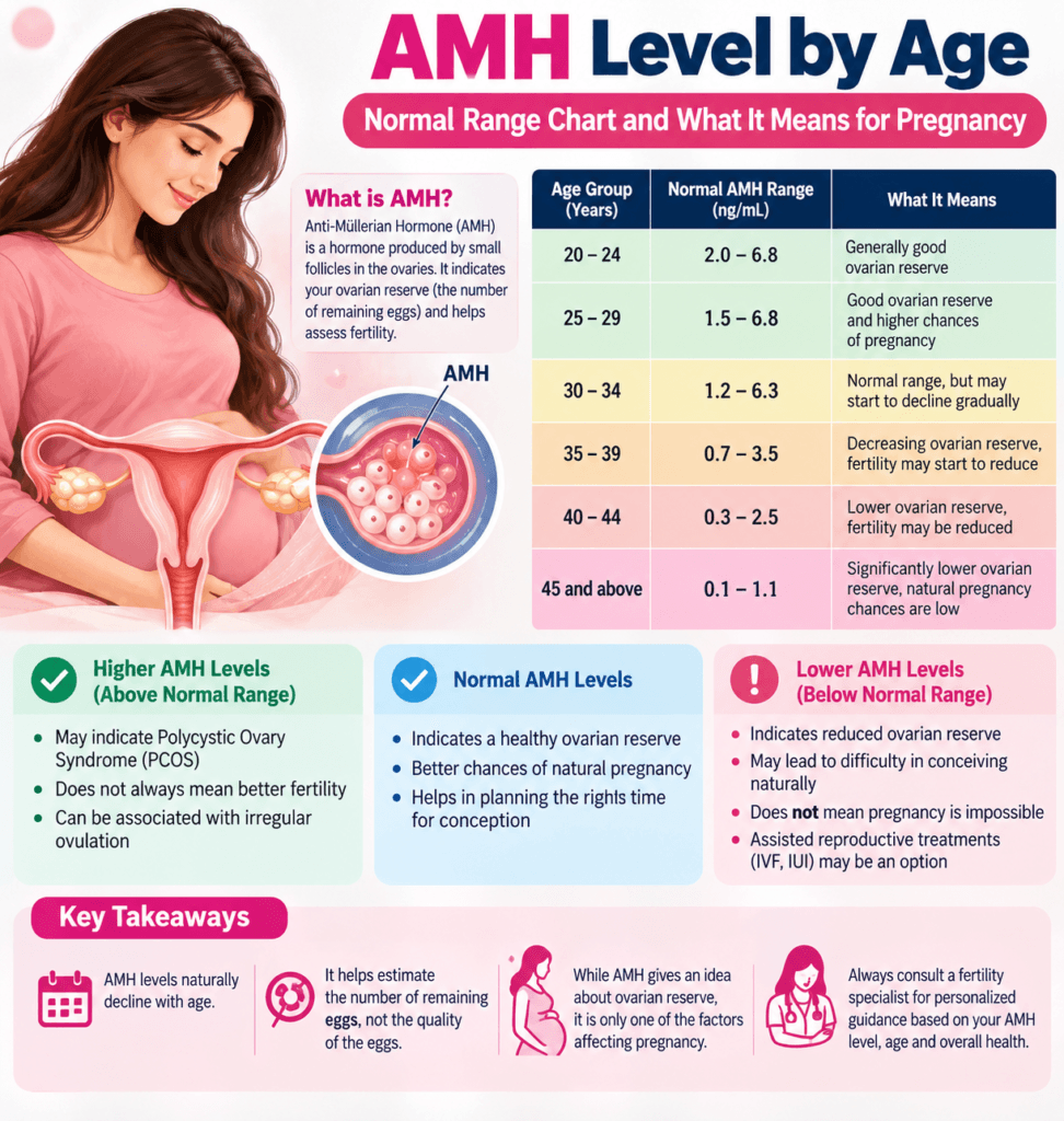 Amh levels and fertility by age