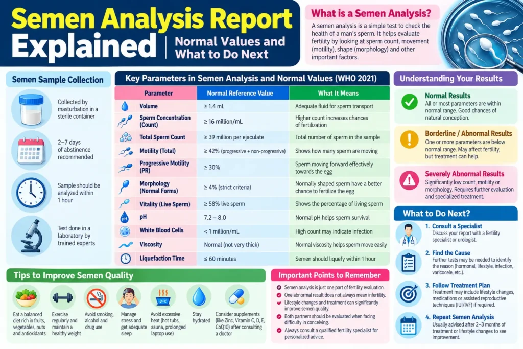 Semen analysis report results and next steps